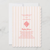 カフェベベーフランスのピモダンックレッドガールベビーシャワー 招待状 (裏面)