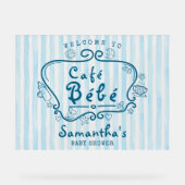 カフェベベーフランスのブルーボーイベビーシャワーウェルカム アクリルサイン (正面)