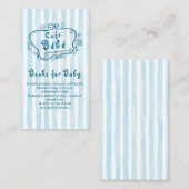 カフェベベーフランスのブルーモダンボーイベビーシャワー エンクロージャーカード (正面/裏面)