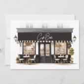 カフェベベーブブラック&ホワイトパリベビーシャワー サンキューカード (正面)