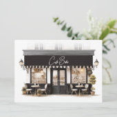 カフェベベーブブラック&ホワイトパリベビーシャワー サンキューカード (スタンド正面)