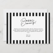 カフェベベーブブラック&ホワイトパリベビーシャワー サンキューカード (裏面)