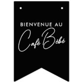 カフェベベーブブラック&ホワイトパリベビーシャワー バンティングフラッグ (第2の旗)