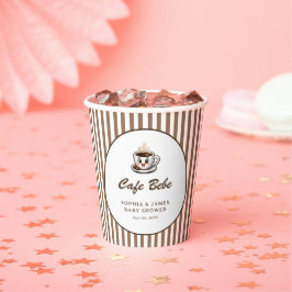 カフェベベ かわいい ストライプ ベビーシャワー ブランチ 紙コップ