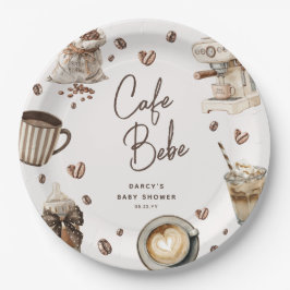カフェベベ ウォーターカラー コーヒーベビーシャワー ペーパープレート