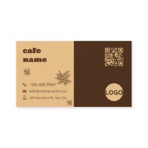 カフェボタニカルツートーンビジネスカードテンプレート