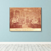 カフェマノウリのインテリア, c.1775 キャンバスプリント (インサイチュ (ウッドフロア))