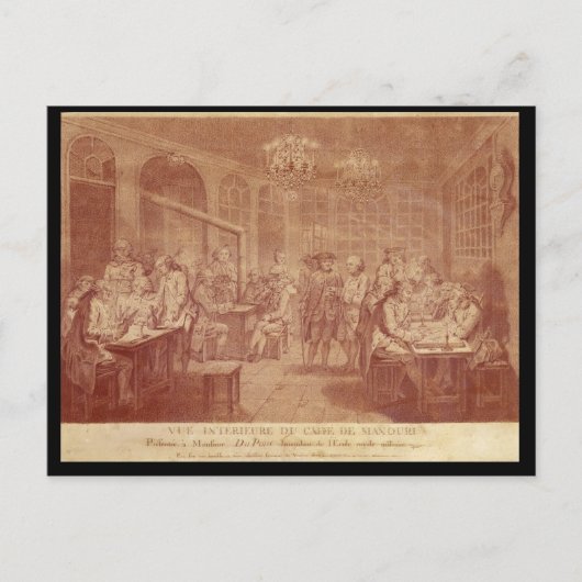 カフェマノウリのインテリア, c.1775 ポストカード (正面)