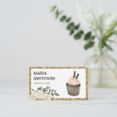 カフェモチャチョコレートカップケーキパティシシェフベーカリー 名刺 (スタンド正面)