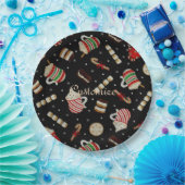 カフェラテクリスマスコーヒー紙プレート ペーパープレート (パーティー)