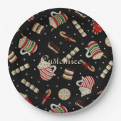 カフェラテクリスマスコーヒー紙プレート ペーパープレート (正面)