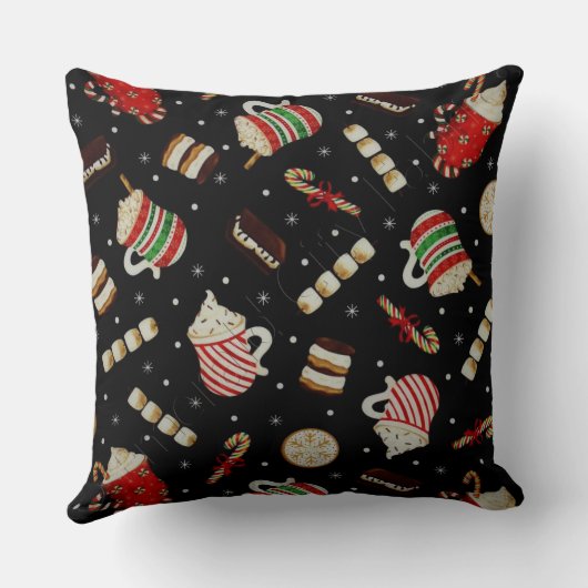 カフェラテクリスマスコーヒー装飾用クッション クッション (裏面)