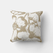 カフェラテドッグウッドフローラ クッション (正面)