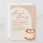 カフェラブイズブルーイングコーヒーアーチブライダルシャワー 招待状 (正面)