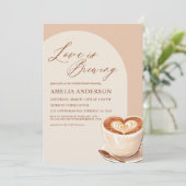 カフェラブイズブルーイングコーヒーアーチブライダルシャワー 招待状 (スタンド正面)