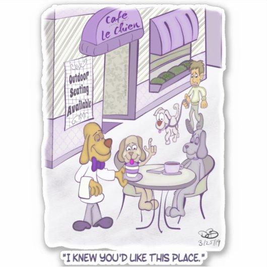 カフェルチエンカスタムカットステッカー シール (正面)