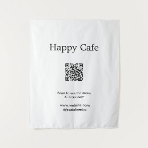 カフェレストランのスキャンを参照してメニュー注文QRホテル タペストリー