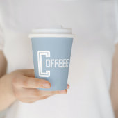カフェレストランテイクブルー遠くにコーヒースクリプト 紙コップ