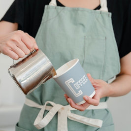 カフェレストランテイクブルー遠くにコーヒースクリプト 紙コップ