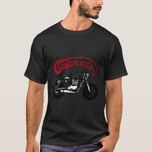 カフェレーサーバイクもしくは自転車に乗る人nsユース tシャツ (正面)