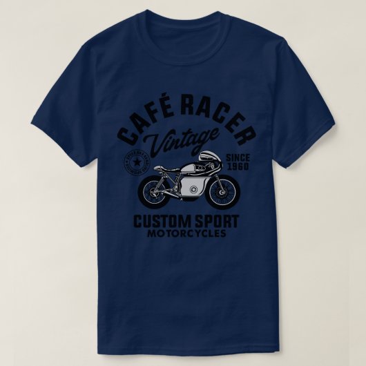 カフェレーサー二輪車 Tシャツ (デザイン正面)