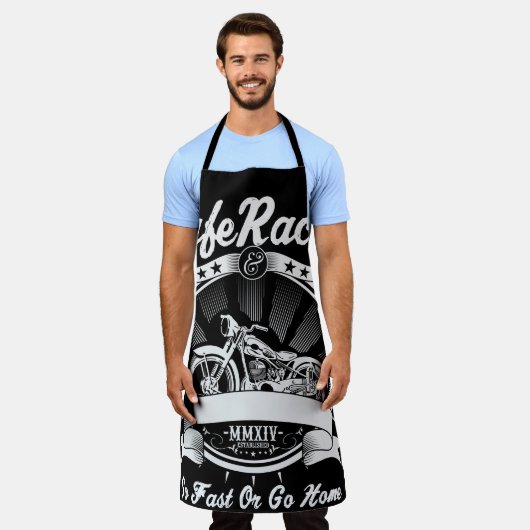 カフェレーサー エプロン (着用した状態)