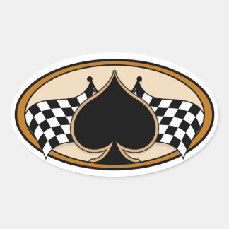 カフェレーサー/バイク 楕円形シール