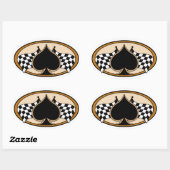 カフェレーサー/バイク 楕円形シール (シート)