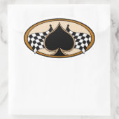 カフェレーサー/バイク 楕円形シール (バッグ)