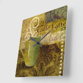 カフェーラテ スクエア壁時計 (傾斜)