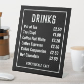 カフェ価格表台座符号 台座サイン (インサイチュ)