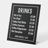 カフェ価格表台座符号 台座サイン (正面)