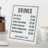 カフェ価格表台座符号 台座サイン (インサイチュ)