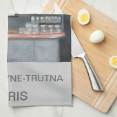 カフェ及びバーのパリタオル キッチンタオル (四つ折り)