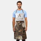 カフェ素朴コーヒーを飲む木の上 エプロン (着用した状態)