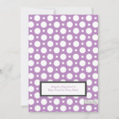 カフェ紫色の詰め合わせ水玉模様ベビーシャワー 招待状 (裏面)