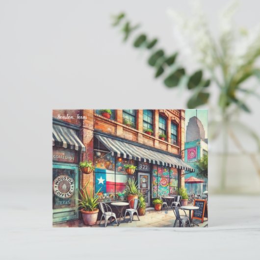 カフェ芸術的インHoustonテキサス州はがき ポストカード (スタンド正面)