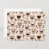 カフェ違うのコーヒー飲料のパターン ポストカード (正面/裏面)