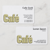 カフェ金ゴールドシンボル/ロゴ 名刺 (正面/裏面)