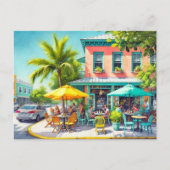 カフェ鍵ウェスト水の色絵を描の ポストカード (正面)