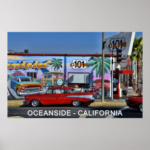 カフェ101 inカリフォルニア州オセアンサイド ポスター