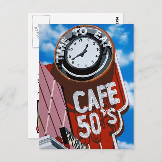 カフェ50のレトロダイナー絵画ズのはがき ポストカード (正面/裏面)