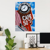 カフェ50's Diner on Historic Route 66ポスター ポスター (ホームオフィス)