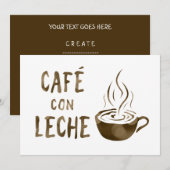 カフェ・コン・レチェ ボケ 招待状 (正面/裏面)