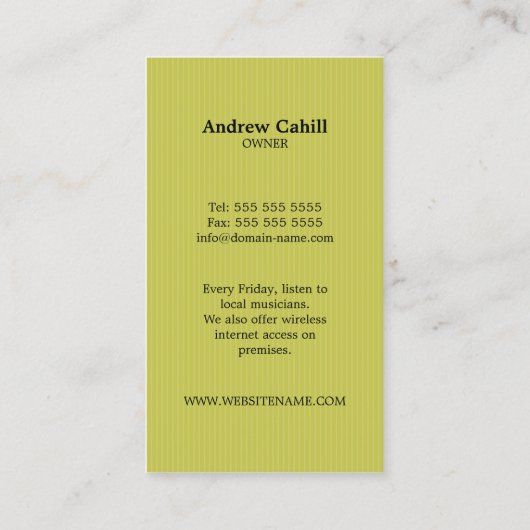 カフェ&コーヒーハウス 名刺 (裏面)