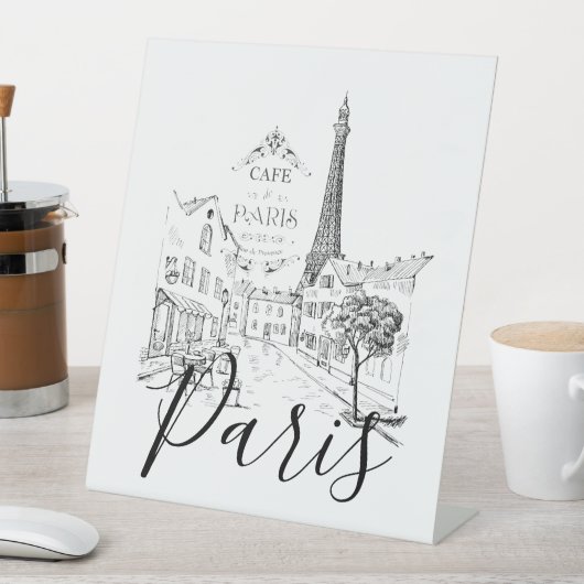 カフェ・パリ 台座サイン (インサイチュ)