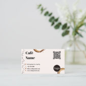 カフェ ビジネスカード QRコード コーヒースプラッシュ (スタンド正面)