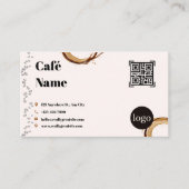 カフェ ビジネスカード QRコード コーヒースプラッシュ (正面)