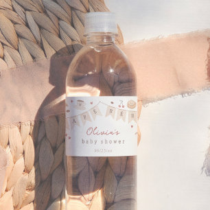 カフェ ベベ ウォーターカラー ジェンダーニュートラル ベイビーシャワー ペットボトルラベル