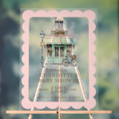 カフェ ベベ パリをテーマにしたベビーシャワー ウェルカム アクリルサイン (ニュートラル)